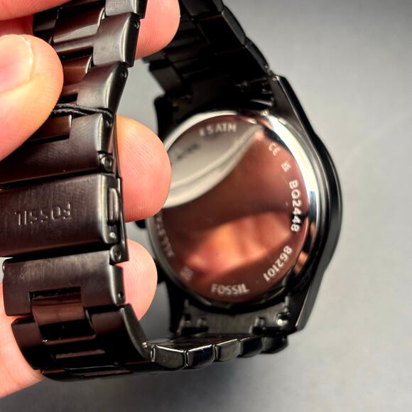 Fossil Sullivan BQ2448 Mens Chronograph – Gunmetal Stainless Steel Bracelet NIB - Picture 11 of 17